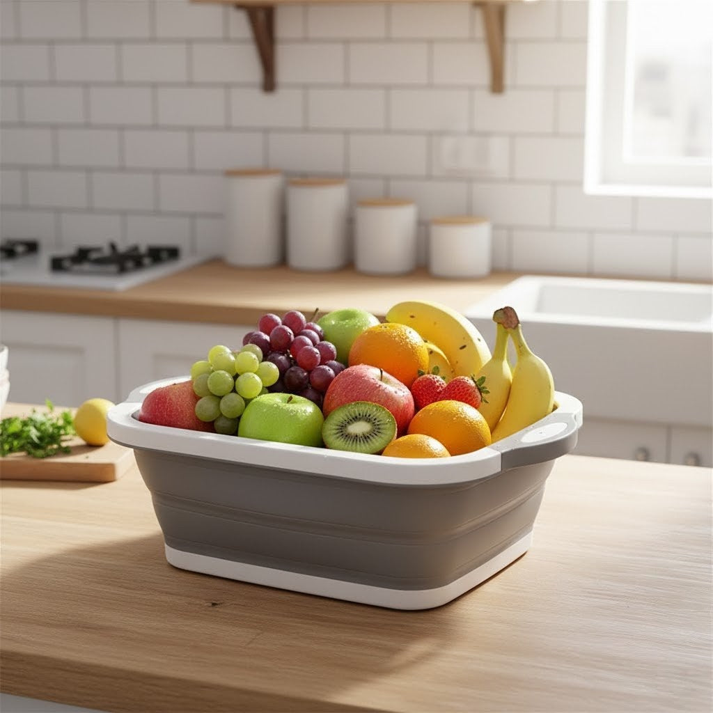 Retractable Basin and Multipurpose Cutting Board
