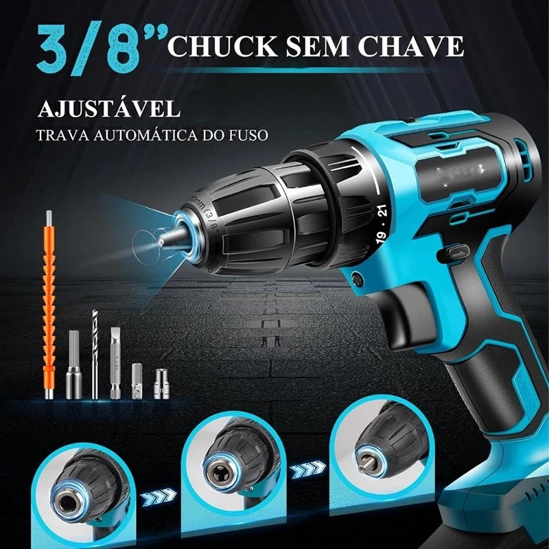 28 Pcs Screwdriver/Drill Kit + 2 Portable Batteries + Free Case