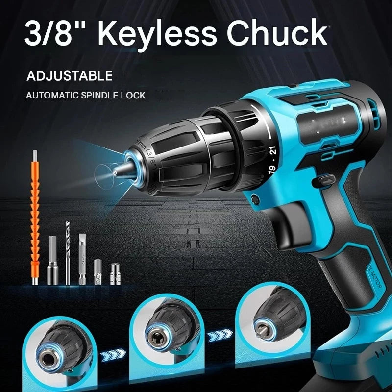28 Pcs Screwdriver/Drill Kit + 2 Portable Batteries + Free Case