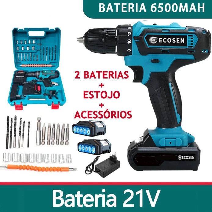 28 Pcs Screwdriver/Drill Kit + 2 Portable Batteries + Free Case
