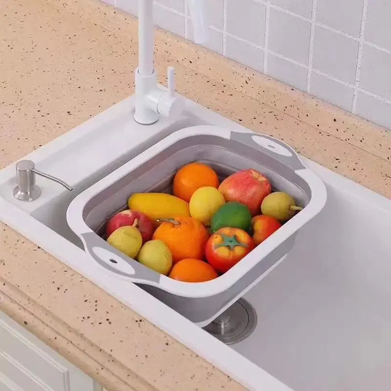 Retractable Basin and Multipurpose Cutting Board