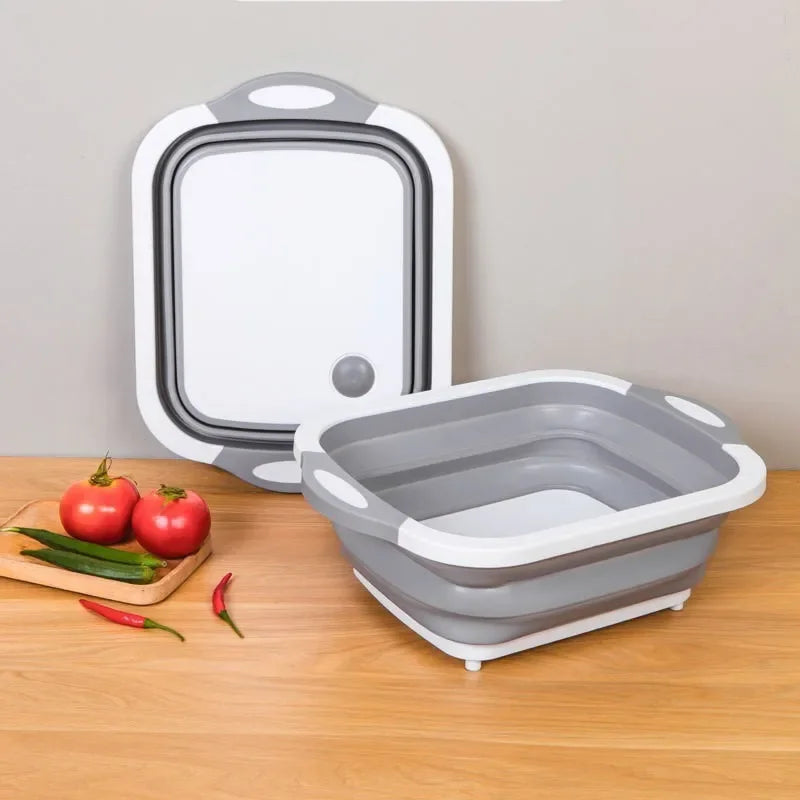 Retractable Basin and Multipurpose Cutting Board