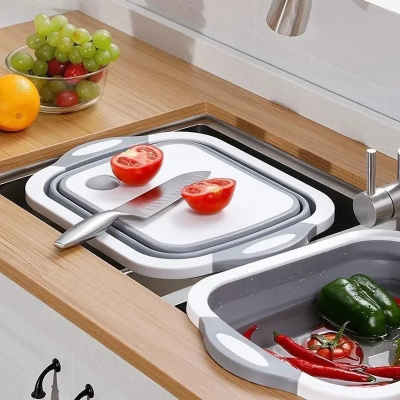 Retractable Basin and Multipurpose Cutting Board