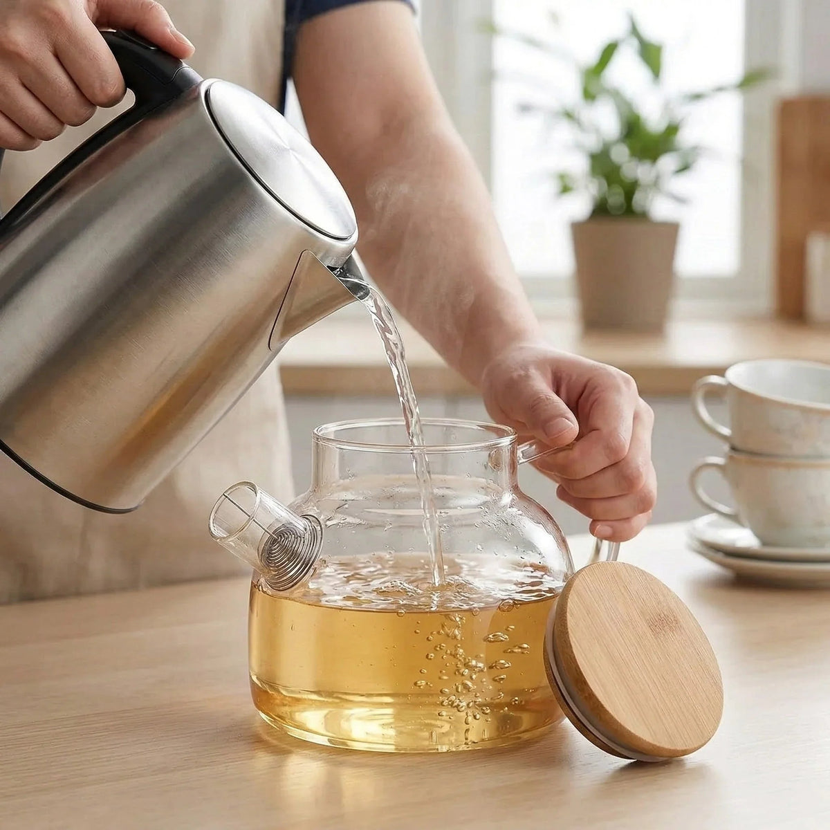 Heat Resistant Glass Kettle 1L