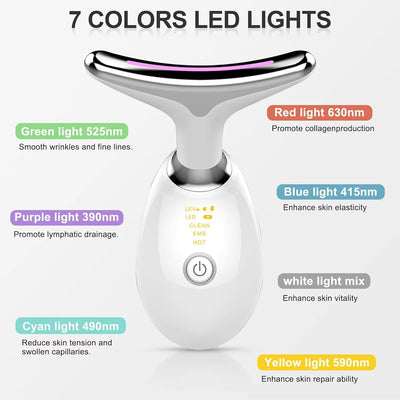 EMS Red Light Face and Neck Lifting, Wrinkle Remover, Tightening Massager
