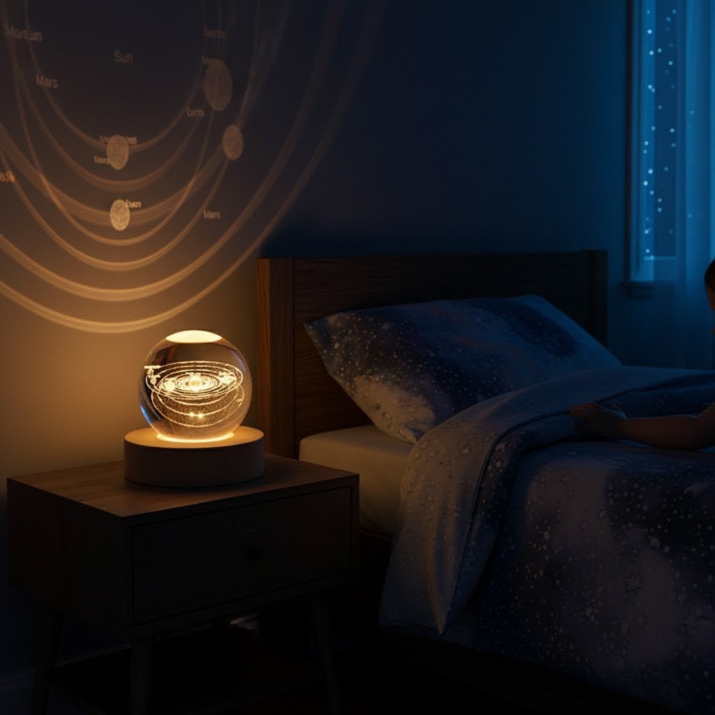 Solar System Crystal Lamp
