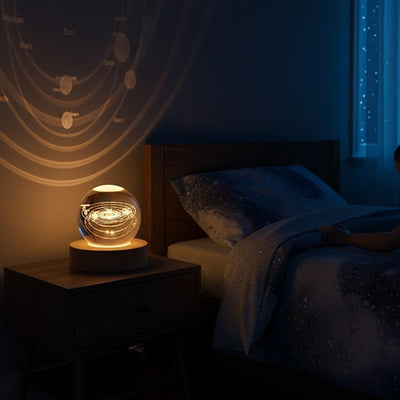 Solar System Crystal Lamp