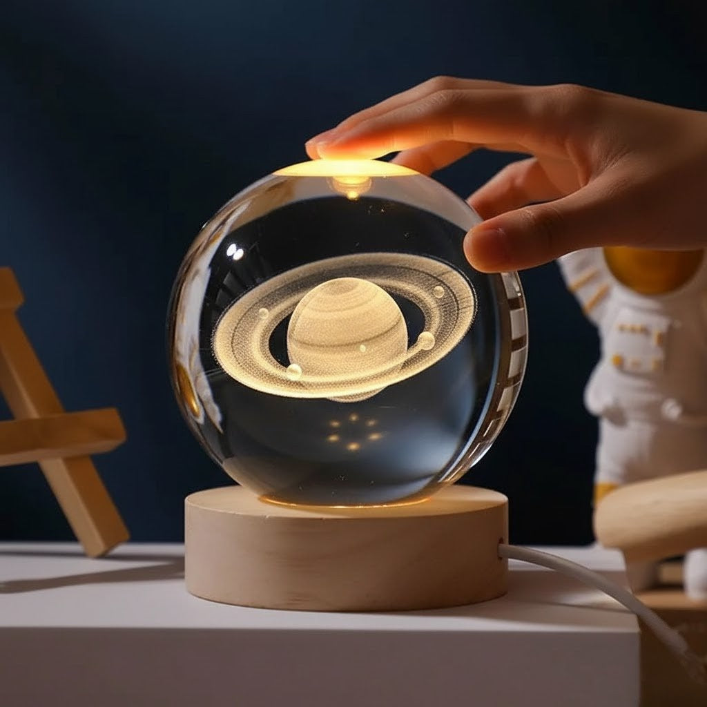 Solar System Crystal Lamp