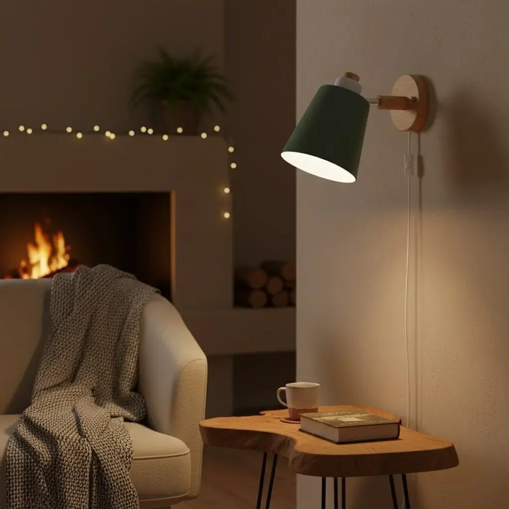 Wall Sconce Wooden with Switch Decorative Lighting