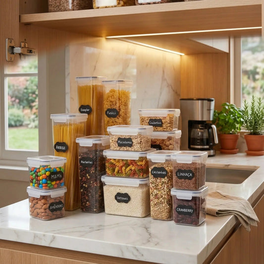 Set of 14 Stackable Square Airtight Containers