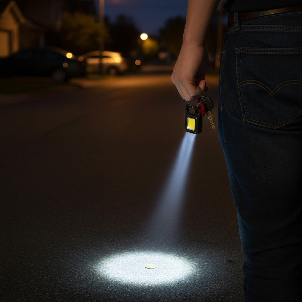 LED Mini Cob Chain Keychain