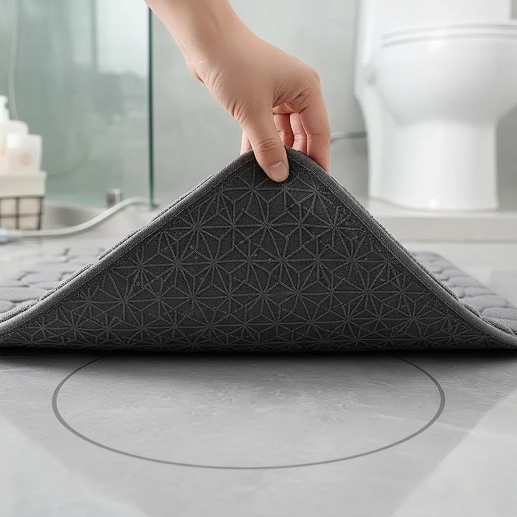 Kit of 2 Ultra Absorbent 3D Non-Slip Bathroom Mats