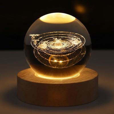 Solar System Crystal Lamp
