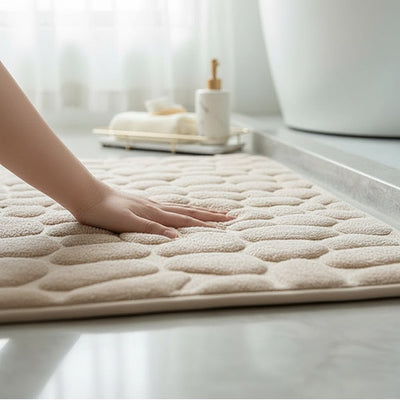 Kit of 2 Ultra Absorbent 3D Non-Slip Bathroom Mats