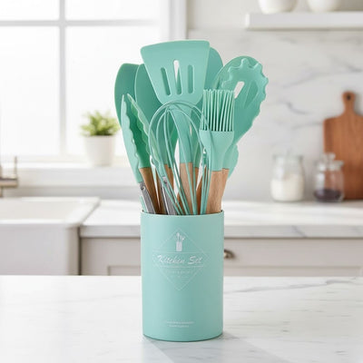 Kit 12 Non-Stick Silicone Utensils