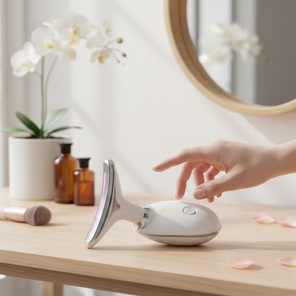 EMS Red Light Face and Neck Lifting, Wrinkle Remover, Tightening Massager