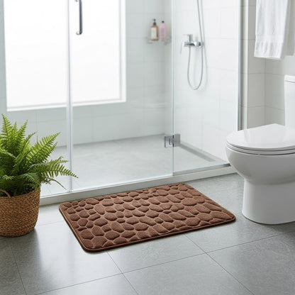 Kit of 2 Ultra Absorbent 3D Non-Slip Bathroom Mats
