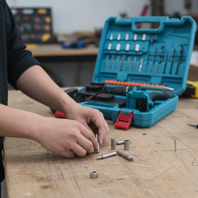 28 Pcs Screwdriver/Drill Kit + 2 Portable Batteries + Free Case