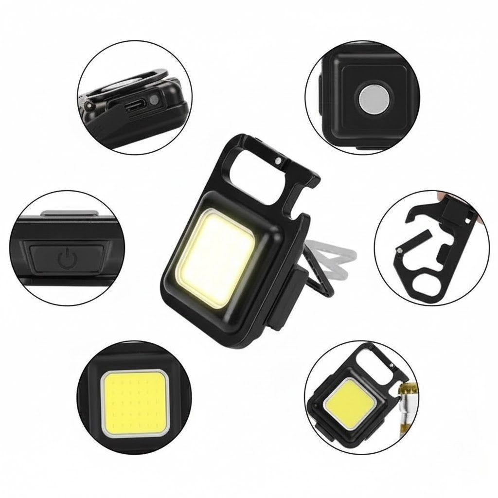 LED Mini Cob Chain Keychain