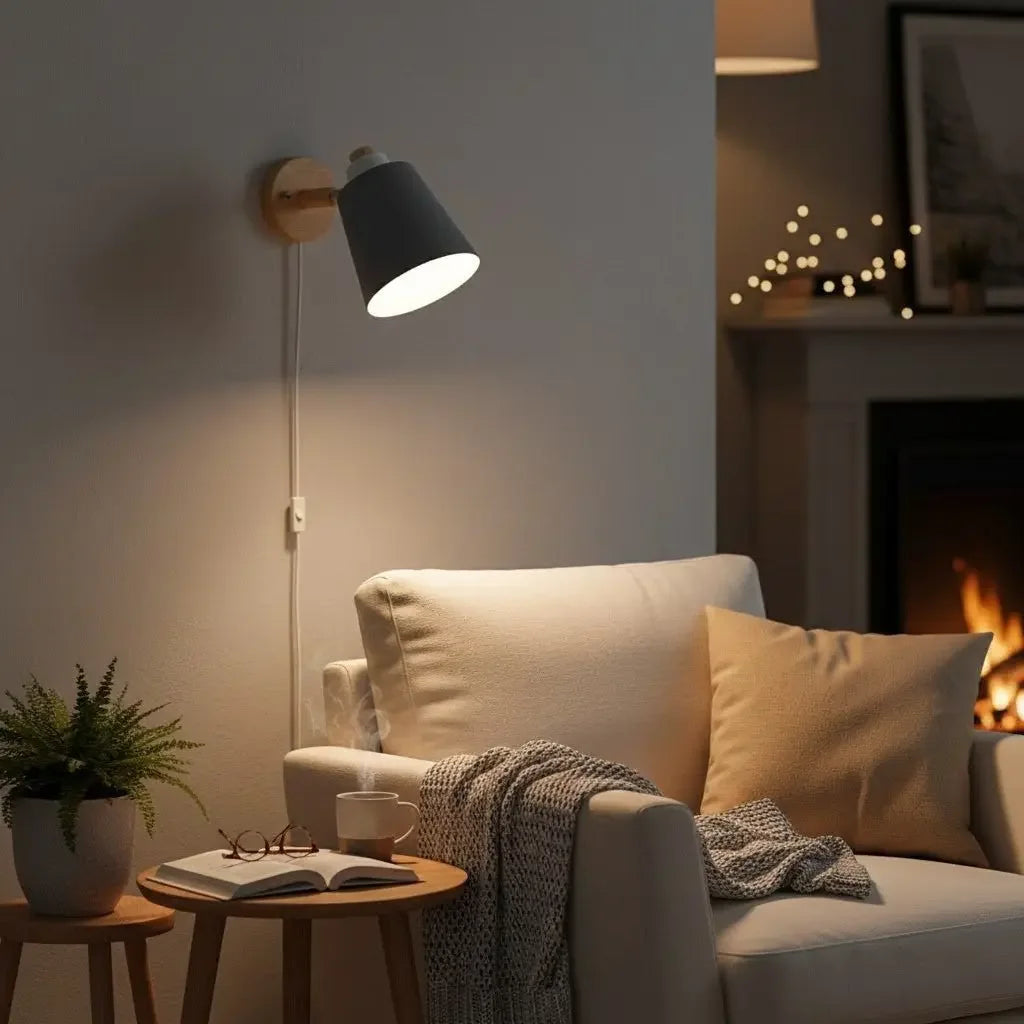 Wall Sconce Wooden with Switch Decorative Lighting