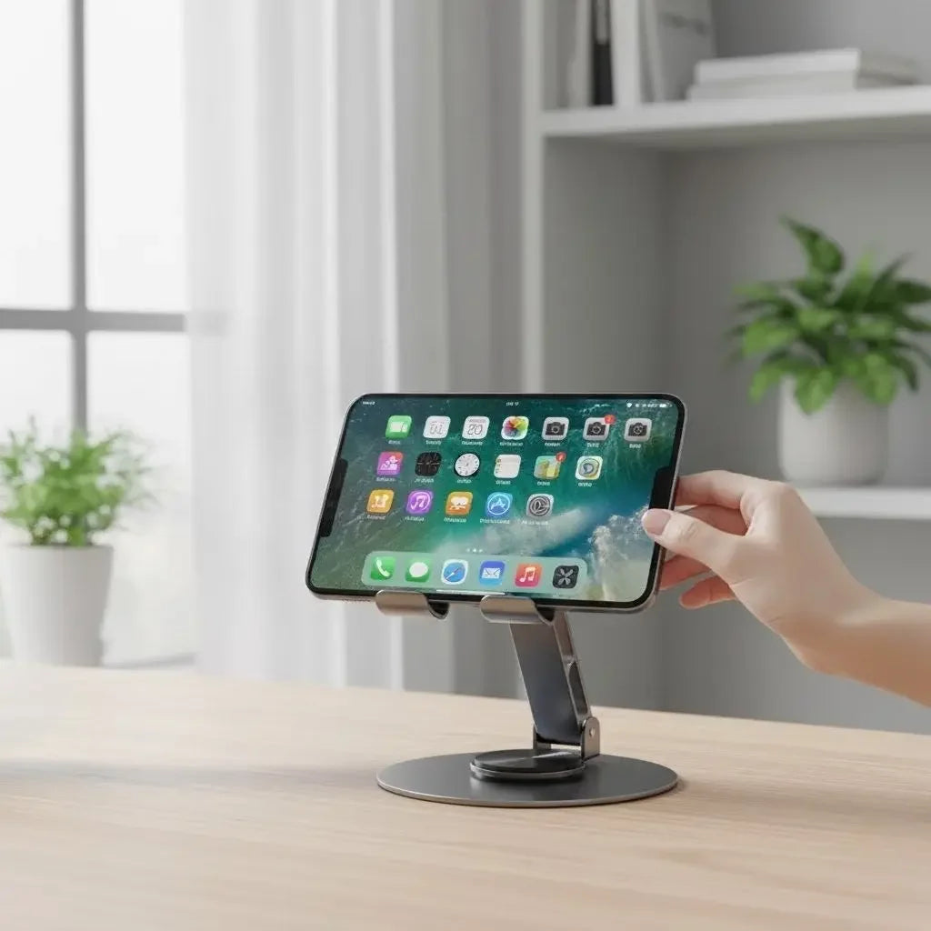 Rotating Metal Stand for Mobile Phones and Tablets