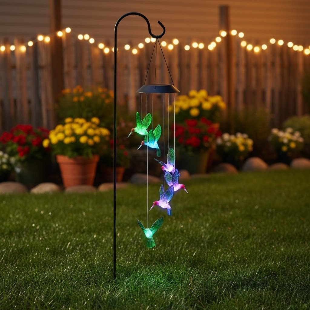 Eco Bird Solar Light Hummingbird Lamp