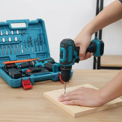 28 Pcs Screwdriver/Drill Kit + 2 Portable Batteries + Free Case