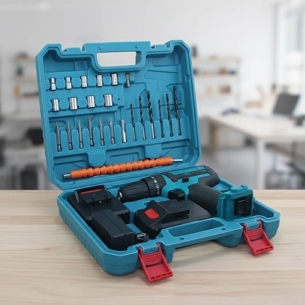 28 Pcs Screwdriver/Drill Kit + 2 Portable Batteries + Free Case