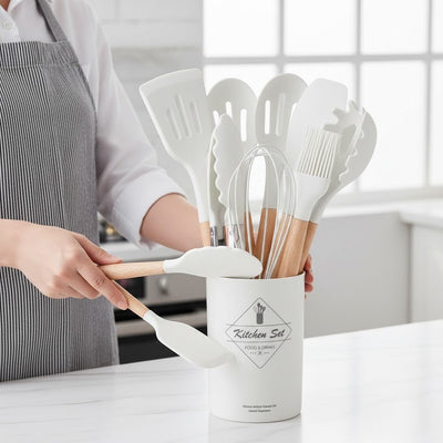 Kit 12 Non-Stick Silicone Utensils