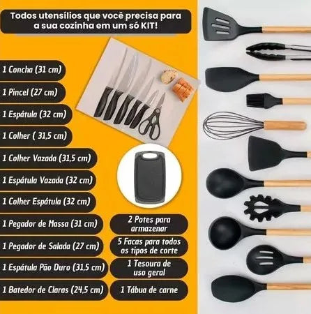 Complete Kitchen Utensils Set Kit 19 Pieces