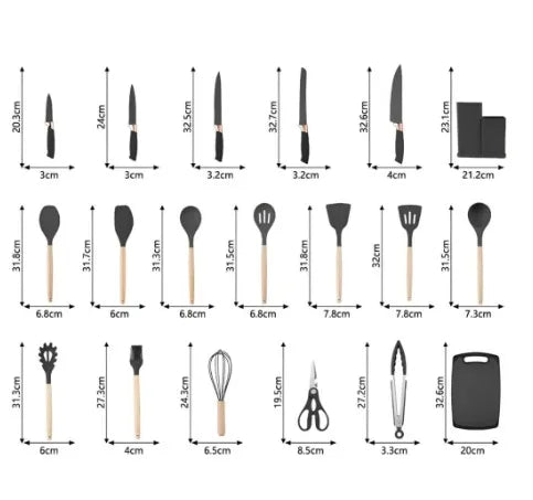 Complete Kitchen Utensils Set Kit 19 Pieces