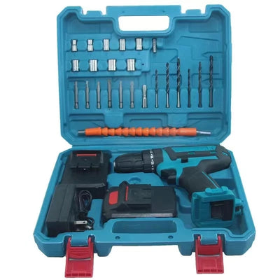 28 Pcs Screwdriver/Drill Kit + 2 Portable Batteries + Free Case