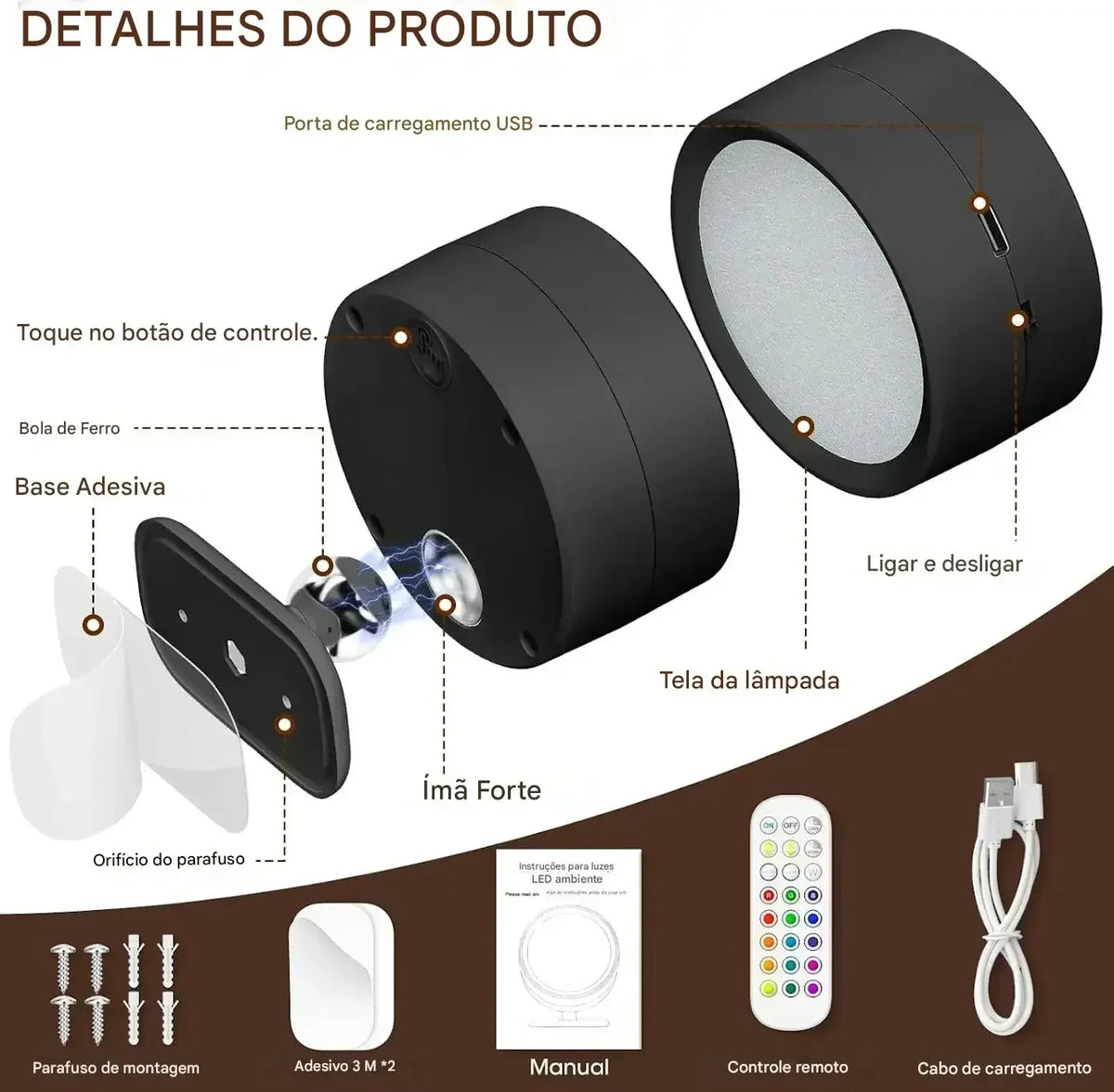Modern Wireless LED Wall Lamp