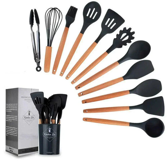 Kit 12 Non-Stick Silicone Utensils