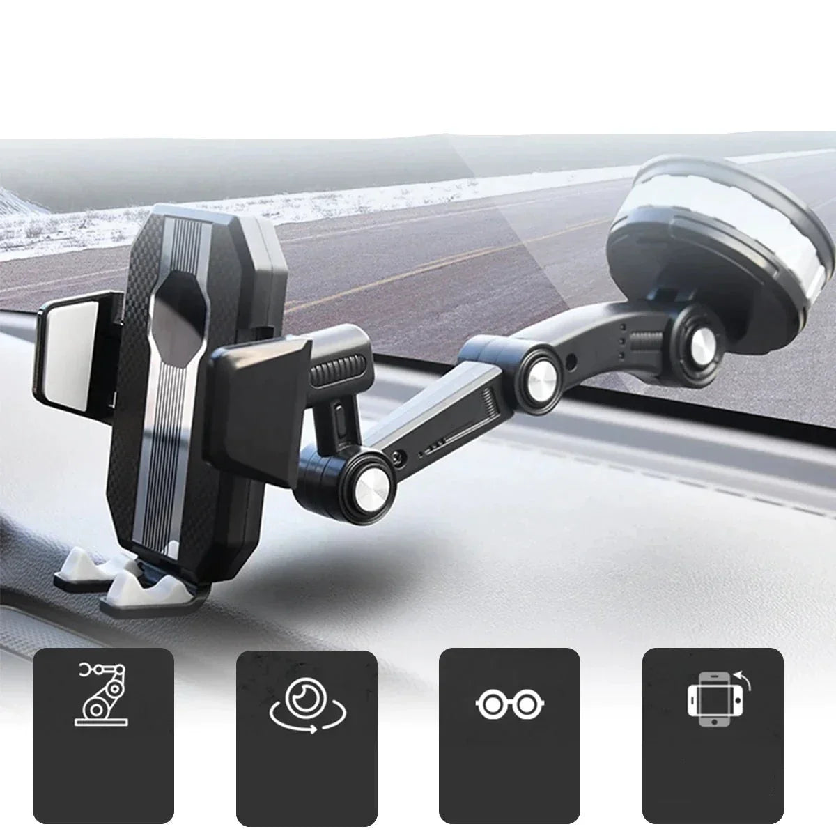 Multi-Angle Car Holder with Suction