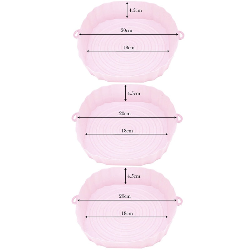 Kit 3 Permanent Silicone Trays for Air Fryer