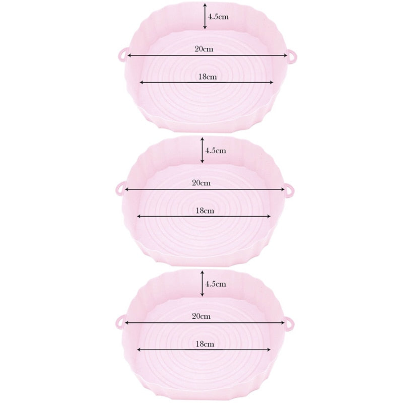 Kit 3 Permanent Silicone Trays for Air Fryer