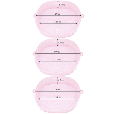 Kit 3 Permanent Silicone Trays for Air Fryer