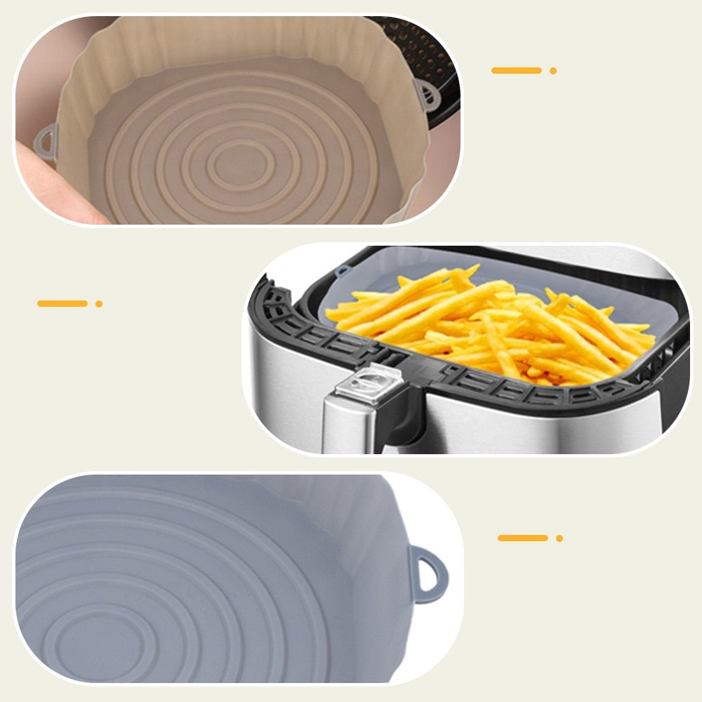 Kit 3 Permanent Silicone Trays for Air Fryer