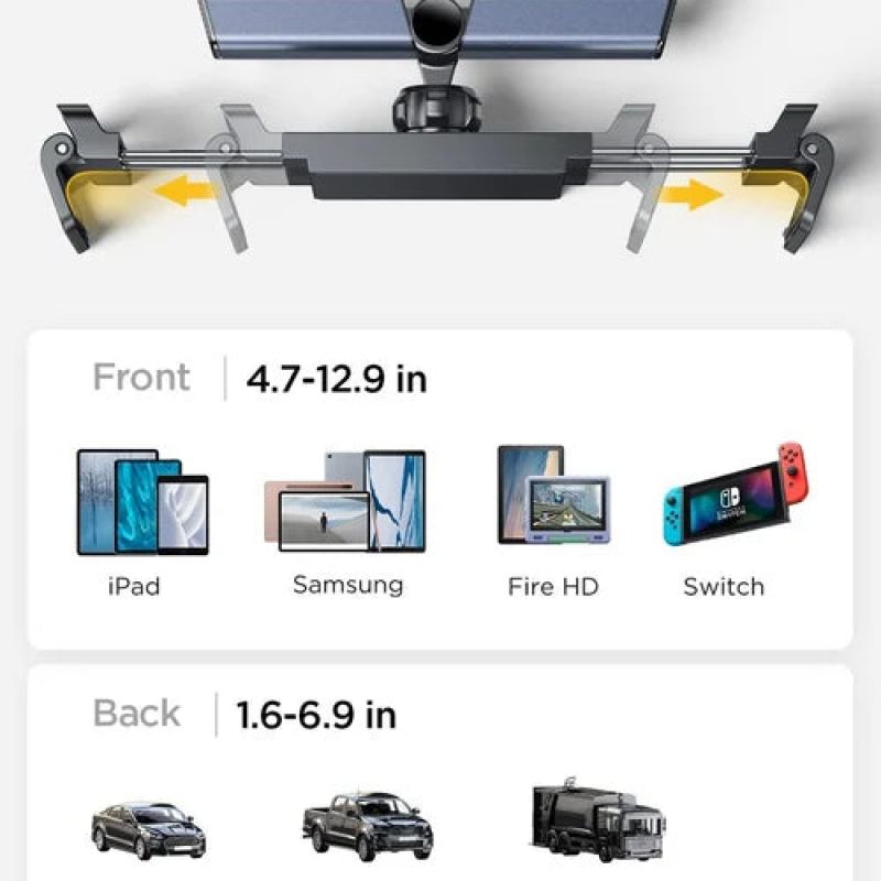 Tablet and Cell Phone Support for the Back Seat