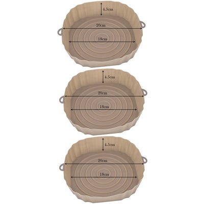 Kit 3 Permanent Silicone Trays for Air Fryer