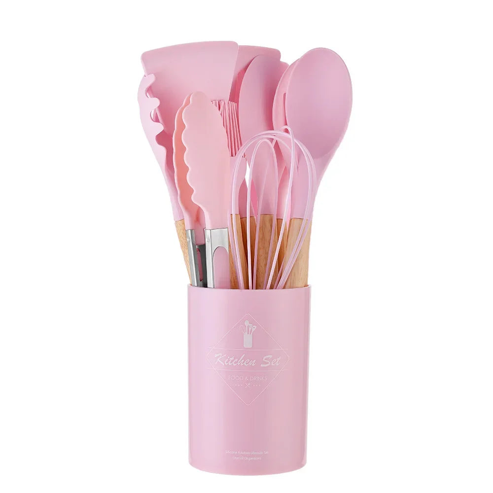 Kit 12 Non-Stick Silicone Utensils