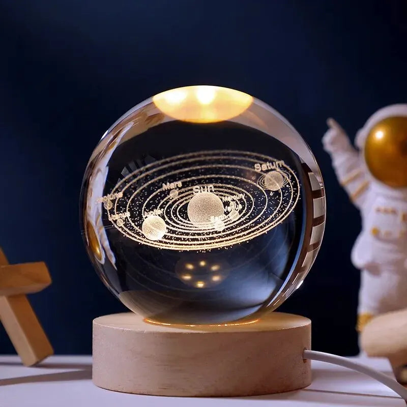 Solar System Crystal Lamp