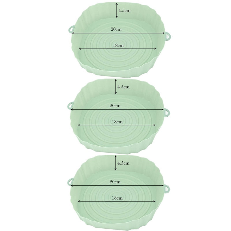 Kit 3 Permanent Silicone Trays for Air Fryer