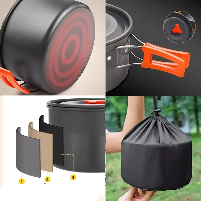 Portable Cookware Set for Outdoor Activities