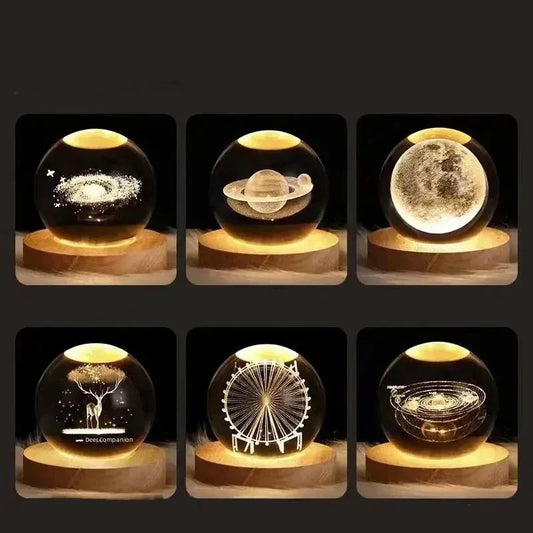 Solar System Crystal Lamp