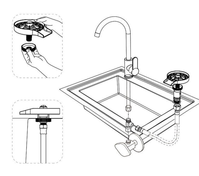 High Pressure Glass Washer for Kitchen Sink