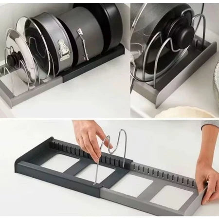 Expandable Pot and Lid Organizer Support
