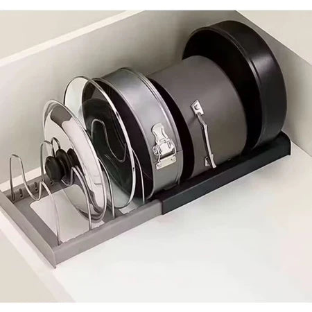 Expandable Pot and Lid Organizer Support