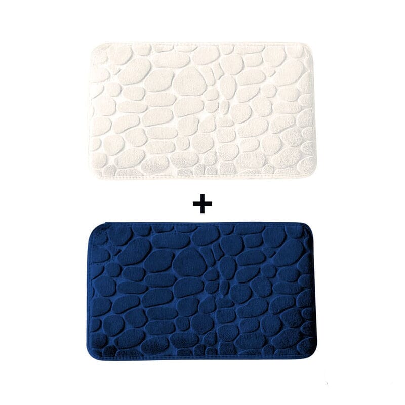 Kit of 2 Ultra Absorbent 3D Non-Slip Bathroom Mats
